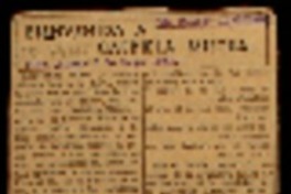 Bienvenida a Gabriela Mistral