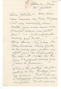 [Carta] juil. 1, Sharon, Conn., [EE.UU.] [a] Gabriela [Mistral]