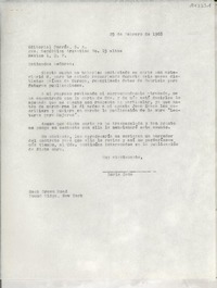 [Carta] 1968 feb. 25, Hack Green Road, Pound Ridge, New York, [EE.UU.] [a la] Editorial Porrúa, S.A., Ave. República Argentina N°. 15 altos, México 1, D. F., México