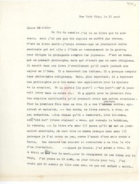 [Carta] août 11, New York City, [EE.UU.] [a] Gabriela [Mistral]