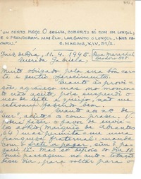 [Carta] 1945 abr. 11, [Brasil] [a] Gabriela [Mistral]