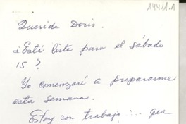 [Carta] [1972-1973], Brooklyn, N. Y., [EE.UU.] [a la] Querida Doris [Dana]