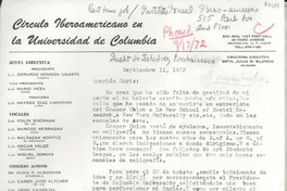 [Carta] 1972 sept. 11, 30 third Avenue Brooklyn, N. Y. 11217, [EE.UU.] [a la] Querida Doris [Dana]