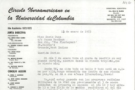 [Carta] 1973 ene. 13, 30 third Avenue Brooklyn, N. Y. 11217, [EE.UU.] [a] Miss Doris Dana, co James Needham, Box 214, "The Flamboyant" St. George's Grenada, West Indies