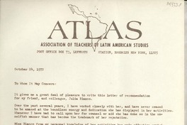 [Carta] 1972 Oct. 24, Post Office Box 73, Lefferts Station, Brooklyn, New York, 11225, [EE.UU.] [a] To Whom It May Concern