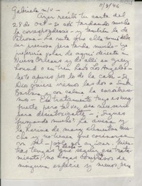 [Carta] 1946 nov. 3 [a] Gabriela [Mistral]