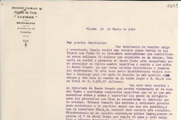 [Carta] 1949 mar. 24, Vicuña [Chile] [a] Gabriela Mistral