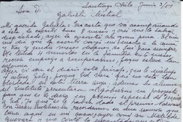 [Carta] 1951 jun. 3, Santiago, [Chile] [a] Gabriela Mistral