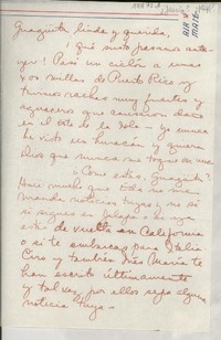 [Carta] [1949?] [jun.?] [a la] Guagüita linda y querida