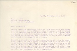 [Carta] 1949 nov. 28, Bogotá [a] Mariano Ospina Pérez