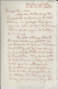 [Carta] 1949 oct. 3, 303 Canals (altos), Santurce, [Puerto Rico] [a la] Guagüita