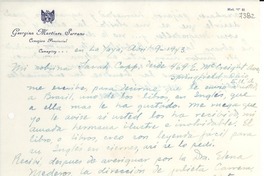 [Carta] 1943 abr. 9, La Yaya, [Cuba] [a] Gabriela Mistral
