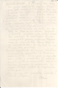 [Carta] [1950], Finca de Yaya, Barreto, Provincia de Matanzas, [Cuba] [a] Gabriela [Mistral]
