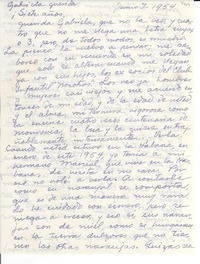 [Carta] 1954 jun. 7, Yaya, [Cuba] [a] Gabriela [Mistral]