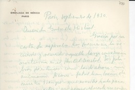 [Carta] 1950 sept., París, [Francia] [a] Gabriela Mistral
