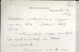 [Carta] 1970 Mar. 18 [a] Doris [Dana]