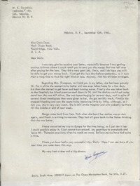 [Carta] 1963 Sept. 13, México D. F. [a] Miss Doris Dana, Hack Green Road, Pound Ridge, New York, U. S. A.