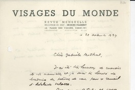[Carta] 1935 sept. 22, [París, Francia] [a] Gabriela Mistral