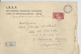 [Sobre] 1951 abr. 23, [Italia] [a] Gabriella [i.e. Gabriela] Mistral