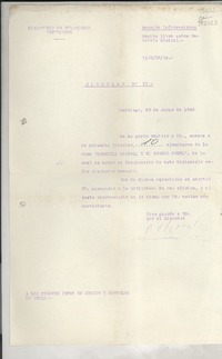 Circular N°17, 1946 mar. 28, Santiago [a] los señores jefes de misión y consules de Chile