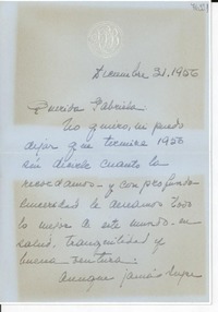 [Carta] 1956 dic. 31, [EE.UU.?] [a] Gabriela [Mistral]