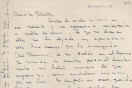 [Carta] 1951 mar. 26, [Estados Unidos] [a] Gabriela Mistral