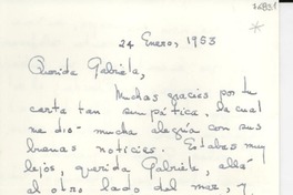 [Carta] 1953 ene. 24, [Estados Unidos] [a] Gabriela Mistral