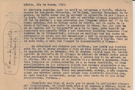 [Carta] 1949, Día de Reyes, México [a] Gabriela [Mistral]