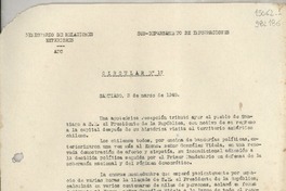 Circular N° 17, 1948 mar. 3, Santiago [a] los señores Jefes de Misión y Consules de Chile