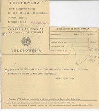 [Telegrama] [1933 jul. 12], Barcelona, [España] [a] Gabriela Mistral, Madrid, [España]