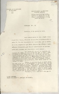 Circular N° 61, 1948 ago. 9, Santiago [a] los Señores Jefes de Misión y Consules de Chile