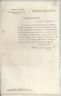 Circular N° 65, 1948 sept., Santiago [a] las Misiones Diplomáticas y Consulares de Chile en el Exterior