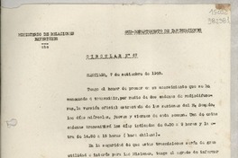 Circular N° 67, 1948 sept. 7, Santiago [a] los Señores Jefes de Misión y Consules de Chile