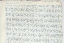 [Carta] 1948 jun. 1, México [a] Gabriela Mistral, California, [EE.UU.]