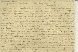 [Carta] 1947 mar. 8, Buenos Aires [a] Gabriela Mistral, Los Ángeles