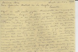[Carta] 1947 abr. 13, Buenos Aires [a] Gabriela Mistral, Los Ángeles