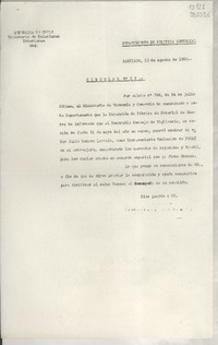 Circular N° 62, 1950 ago. 10, Santiago