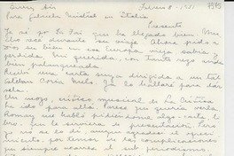[Carta] 1951 feb. 8, Buenos Aires [a] Gabriela Mistral, Italia