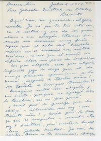 [Carta] 1952 jul. 2, Buenos Aires, [Argentina] [a] Gabriela Mistral, Italia