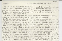 [Carta] 1955 sept. 5, Lanús, [Argentina] [a] Gabriela Mistral