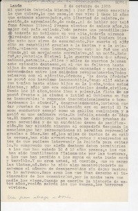[Carta] 1955 oct. 2, Lanús, [Argentina] [a] Gabriela Mistral