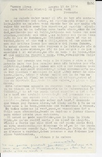 [Carta] 1954 ago. 13, Buenos Aires [a] Gabriela Mistral, Nueva York