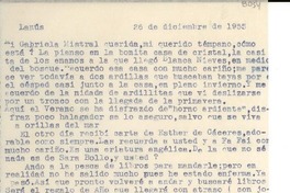 [Carta] 1955 dic. 26, Lanús, [Argentina] [a] Gabriela Mistral