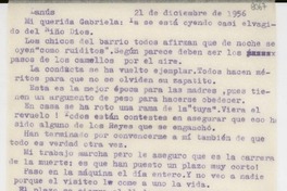 [Carta] 1956 dic. 21, Lanús, [Argentina] [a] Gabriela [Mistral]