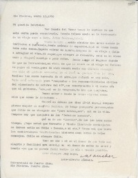 [Carta] 1950 abr. 13, Río Piedras, [Puerto Rico] [a] Gabriela Mistral