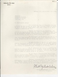 [Carta] 1950 sept. 2, México D. F., [México] [a] Gabriela Mistral, Veracruz, [México]