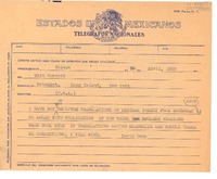 [Telegrama] 1950 apr. 25, Xalapa, [México] [a] Whit Burnett, Long Island, New York, [Estados Unidos]