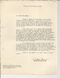 [Carta] 1933 jul. 10, París, [Francia] [a] Gabriela Mistral, Universidad de Puerto Rico, Río Piedras, [Puerto Rico]