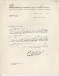 [Carta] 1949 mar. 3, [París] [a] Gabriela Mistral, Veracruz