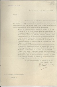 [Circular] N° 425, 1937 oct. 2, Río de Janeiro, [Brasil] [a] Señorita Gabriela Mistral